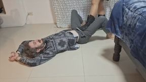 Queen Nana Ballbusts Her Leashed Slave