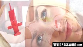 Lesbian duo Kari and Victoria Puppy's sensual dildo fuck fest