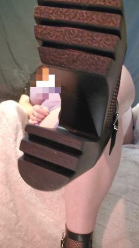 Sexy Boot & Foot Worship Tit Denial Obession with Feet Acceptance