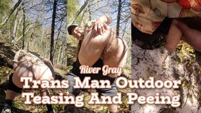 Trans Man Outdoor Teasing And Peeing