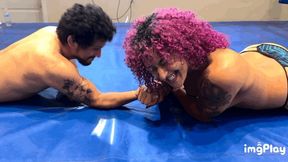 Part 1 starring newcomers Daisy Ducati vs Paulie Short in a Topless Competitive Mixed Arm Wrestling Match 100% Real