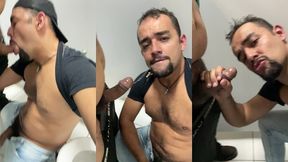 gordinho que trabalha na limpeza do wc me viu fodendo e quis tambem - 01