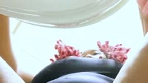Teenie runs around Bathroom Floor as Giantess Cleans Toilet POV 1080 smaller