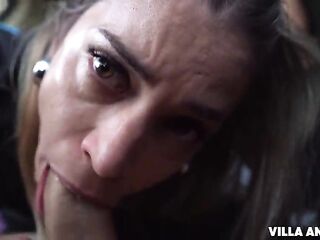 Wager lost and defiance fulfilled - Oral sex in the car outdoors