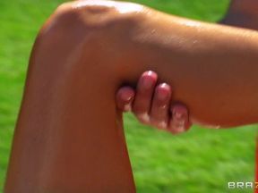 Massage fuck in the sun with busty fit babe Aryana Augustine