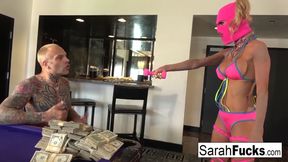 Car Jacker Sarah Jessie follows the guy to the Hotel room to