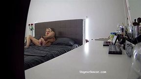 Natasha Cool striptease on fishnet lingerie