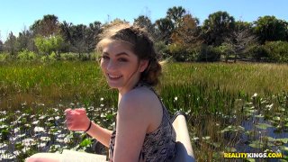 Gorgeous Girl Rides His Big Dick Outside