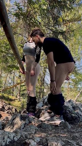 Spontaneous Mountain Quickie, Public Outdoor Couple