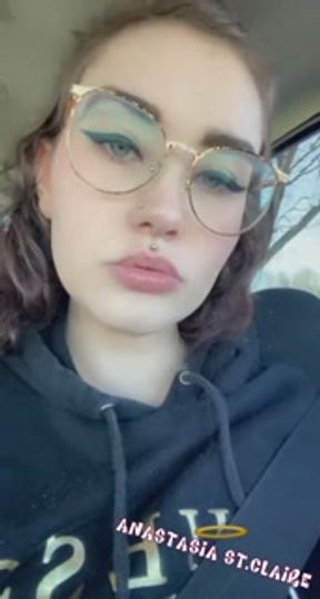 Smoking a cigarette in the car