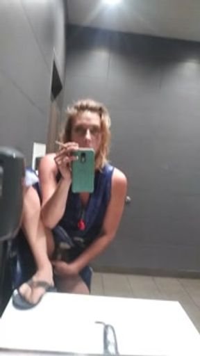 Smoking a blunt and fucking myself in McDonald's bathroom