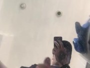 Cumming across a mirror