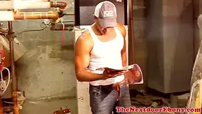 Black Handyman Solo Rubbing His Big Tool