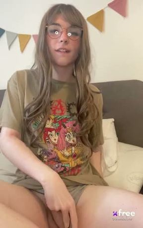 Cutie with freckles, glasses, and big penis