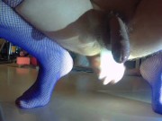 Quick anal masturbation with a small dildo