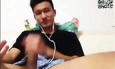 good looking asian dude jerk off