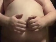 Fatboy showing off bloated gut (platonic nudity, no talking)