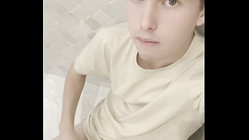 Twink masturbates in the shower