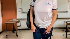 Latina teacher fired for deepthroat blowjob and anal with student in classroom