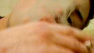 Hot Sivok oozed cum after getting his cock sucked by smoker Jeremiah Johnson