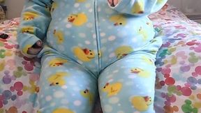 DisabledDaisyBBW duckie onesie strip tease