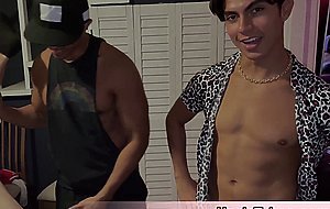 Interracial gangbang for teen on big black cocks