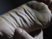 Rubbing hard leathery masculine soles 1
