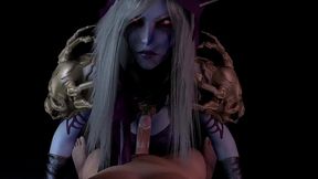 sylvanas windrunner give a blow job in pov - warcraft porn parody