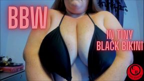 BBW In Tiny Black Bikini - CurvyRedhead - WMV