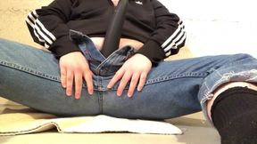 FTM Chub Gushes Piss Soaking Tight Jeans Vibrator Ruin
