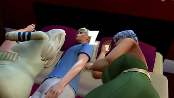 Curvy MILF gives black guy a handjob in Sims 4 parody