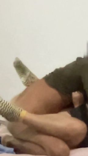 Fucking in the cold bed. Husband and wife filming each other while she mounts his dick and he fucks it hard   Clip 1