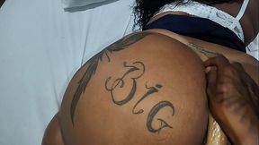 Black Latino Man Fills BBW's Ass with Milk During Double Penetration