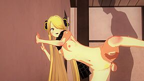 Hot Blonde Cynthia From The Cartoon Pokemon Had Sex With An Invisible Woman