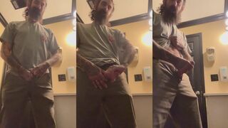 Jonny Cockswell's solo shower ends with Jizz in shower, too!