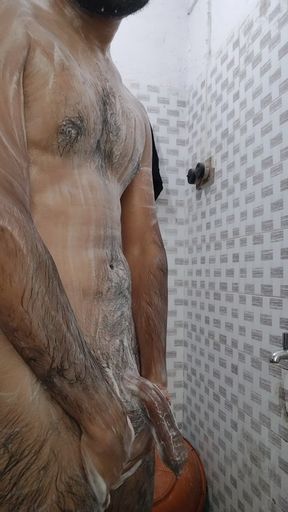 Hot big dick mastrubating in washroom