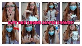 CUTE AND CARING DIAPER CHANGE