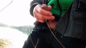 Jon Arteen Takes His Twink Penis Outside, Pees In A Lake And Suddenly Feels The Urge To Masturbate