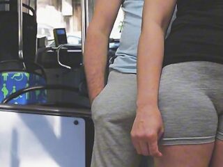 Public Bus Tugjob Stranger Cum Raw, risky, and banging hawt! That babe strokes his thick rod, teasing him until this chab explodes in public transport