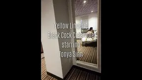 Black cock creampies blonde in yellow lingerie
