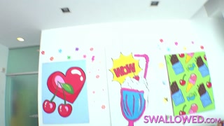 SWALLOWED CC Doll and Nichole Saphir gulp it down