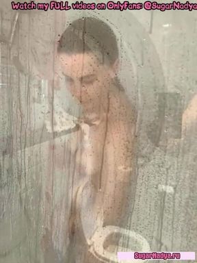 Man watched as Mrs. SugarNadya washes in the shower