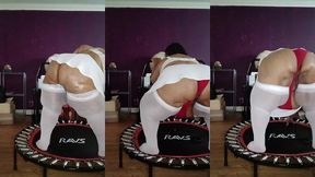 big pussy bbw bouncing on trampoline