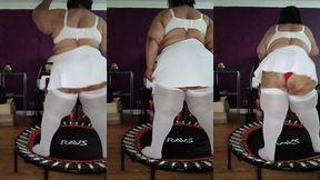 big pussy bbw bouncing on trampoline