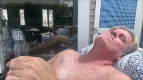 HUNK DADDY BEAR NAKED SUNBATHING IN THE VERANDA 5
