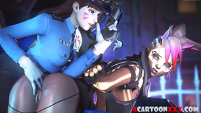 Overwatch babes lesbian and hard sex hammering time