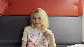 Blondy teen chick and her doggystyle fucking with a stranger