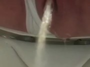 Pee in White panties and out of panties for goodnight guys