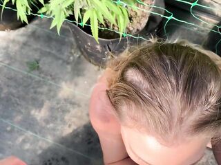 Maid sucks off Weed ???? Gardener untill that guy cums & urinate on my face outdoors , Farmers Wife