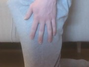 Athletic young skinny male late-night cum